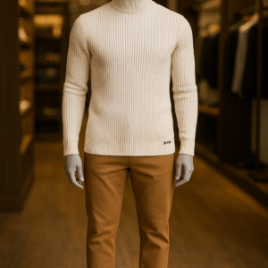 SUETER GOLA ALTA CREME