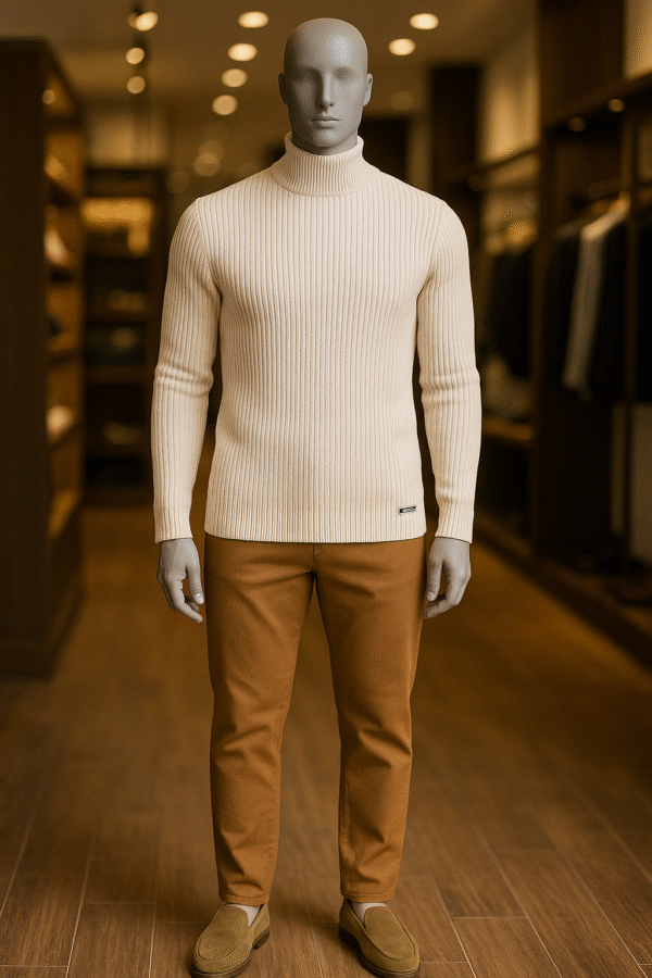 SUETER GOLA ALTA CREME
